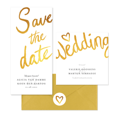 Klassieke trouwset met hippe gouden twist