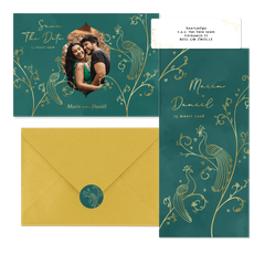  Sierlijke groene trouwset takjes en vogels