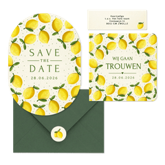 Trouwset zomer met citroen illustraties