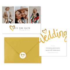 Klassieke trouwset met hippe gouden twist