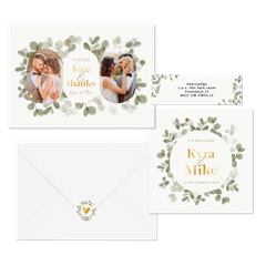 Trouwset botanisch waterverf eucalyptus wit