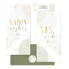 Stijlvolle trouwset met abstracte vormen