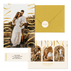 Set met gouden klassieke typografie