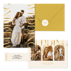 Set met gouden klassieke typografie