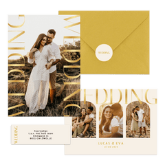 Set met gouden klassieke typografie