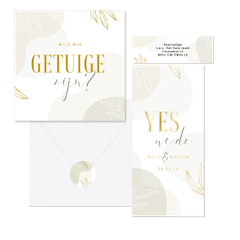 Stijlvolle trouwset met abstracte vormen