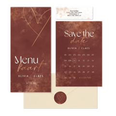 Trouwset stijlvol met koper accenten