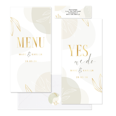 Stijlvolle trouwset met abstracte vormen