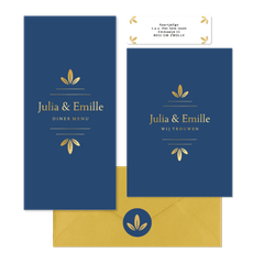 Klassieke blauwe set met gouden ornamenten