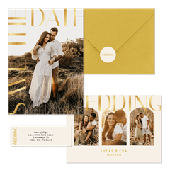 Set met gouden klassieke typografie