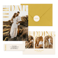 Set met gouden klassieke typografie