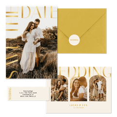 Set met gouden klassieke typografie