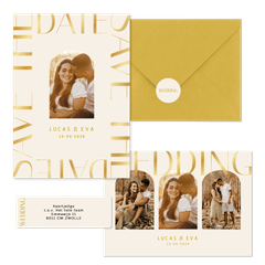Set met gouden klassieke typografie