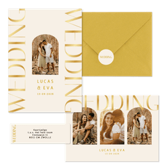 Set met gouden klassieke typografie