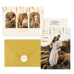 Set met gouden klassieke typografie