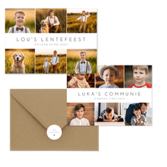 Communieset minimalistisch met foto's