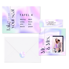 Hippe set holografisch neon stijlvol