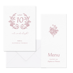 Klassieke trouwset met vintage roze boeket met rozen