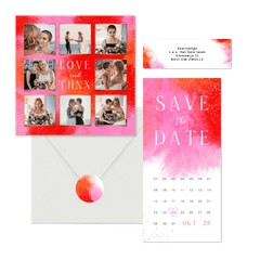 Trendy set kleurrijk oranje roze goud