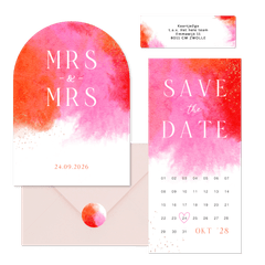 Trendy set kleurrijk oranje roze goud