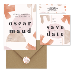 Trouwset kunstzinnig abstract naturel verf