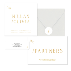 Typografische set gouden tekst en slash