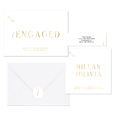 Typografische set gouden tekst en slash