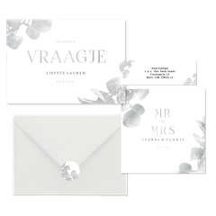 Trouwset met zilveren eucalyptustak 