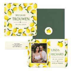 Trouwset zomer met citroen illustraties