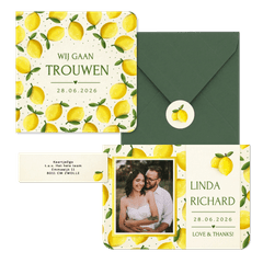 Trouwset zomer met citroen illustraties