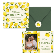 Trouwset zomer met citroen illustraties
