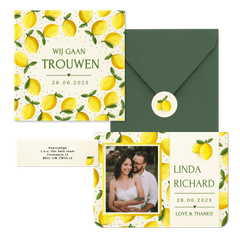 Trouwset zomer met citroen illustraties