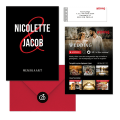 Grappige trouwset in romantische film stijl