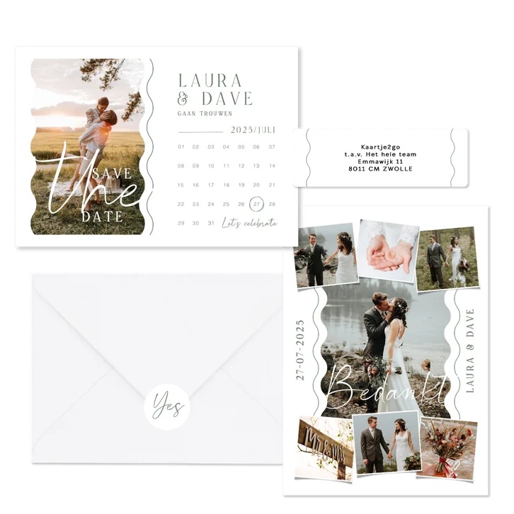 Grafische set golvende lijnen minimalistisch