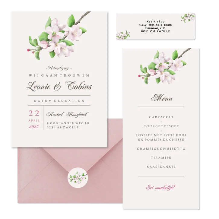 Trouwset appelbloesem