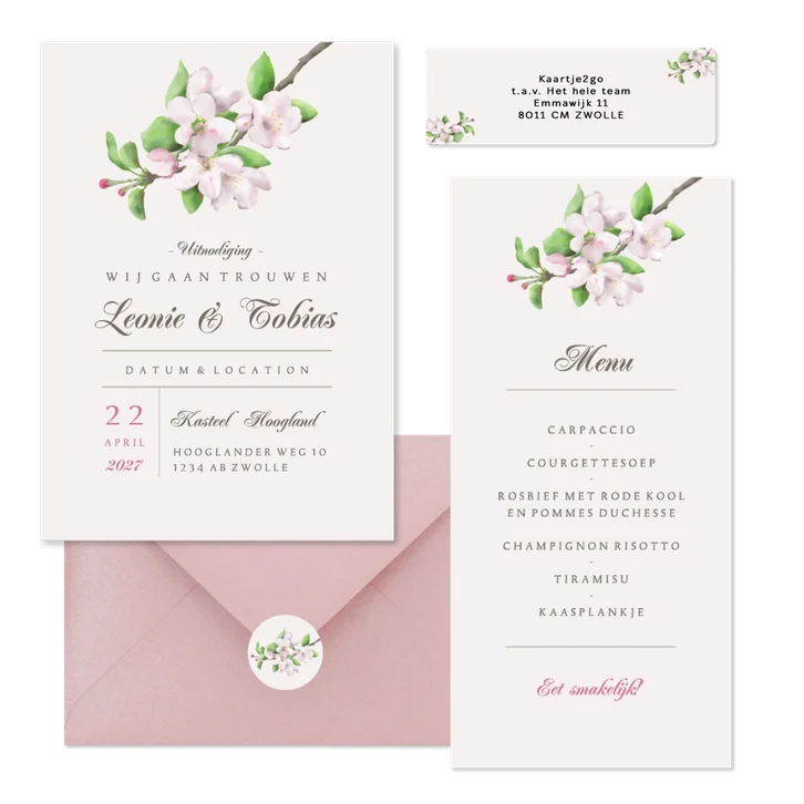 Trouwset appelbloesem