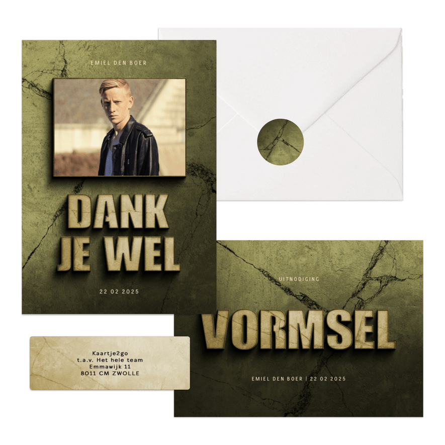 Vormsel set stoer filmposter donkergroen