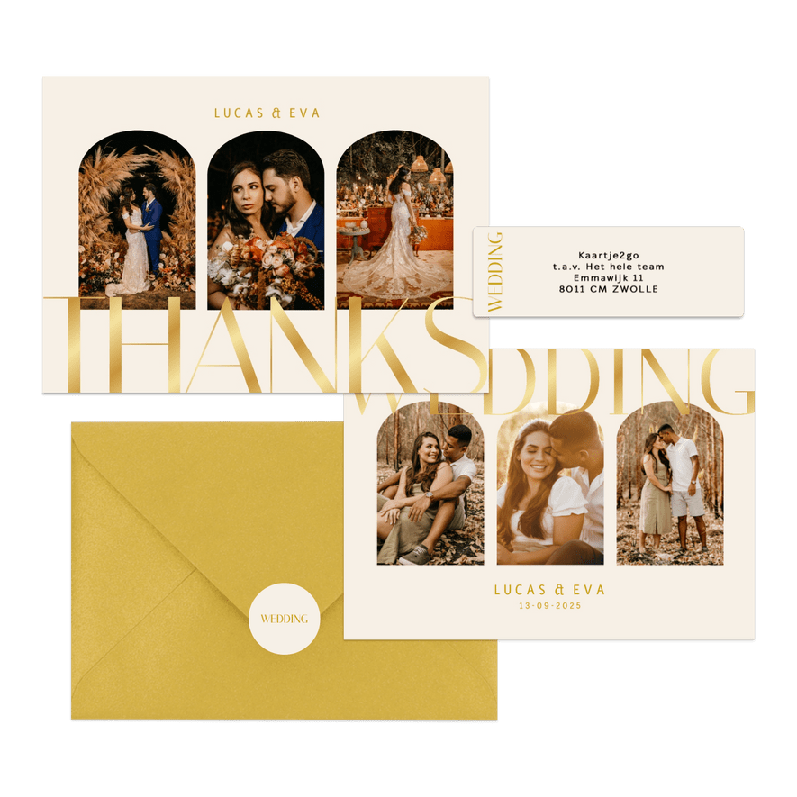 Set met gouden klassieke typografie