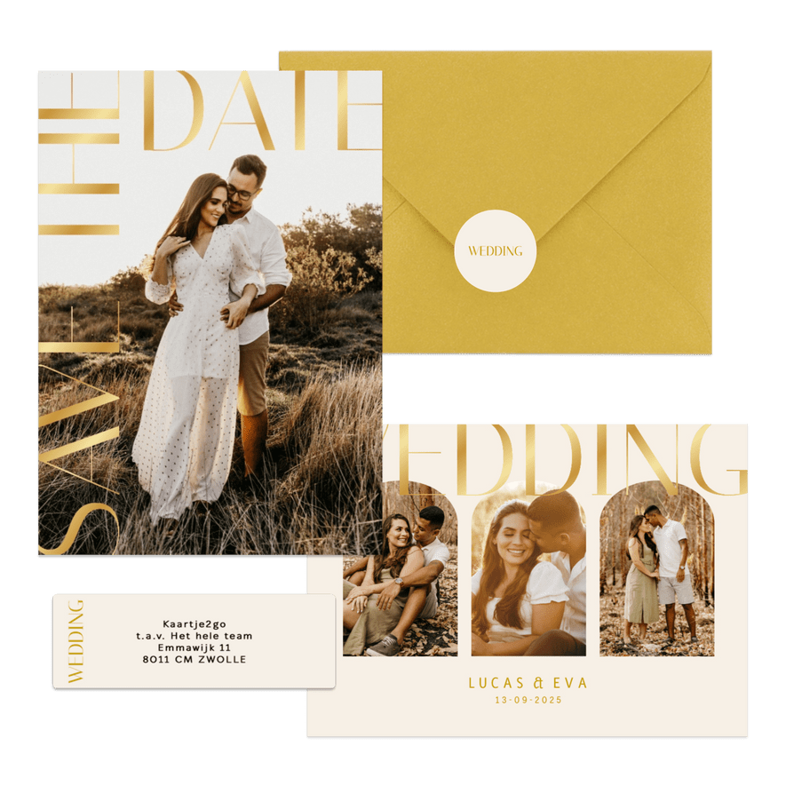 Set met gouden klassieke typografie