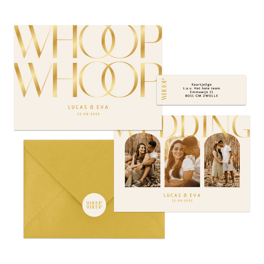 Set met gouden klassieke typografie