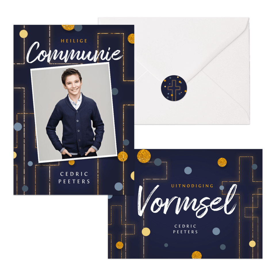 Stijlvol goud blauw christelijk confetti