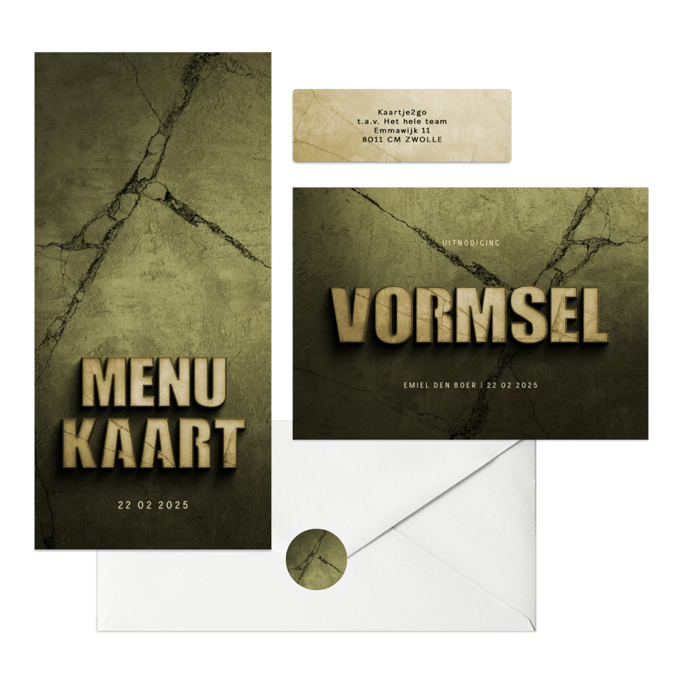 Vormsel set stoer filmposter donkergroen