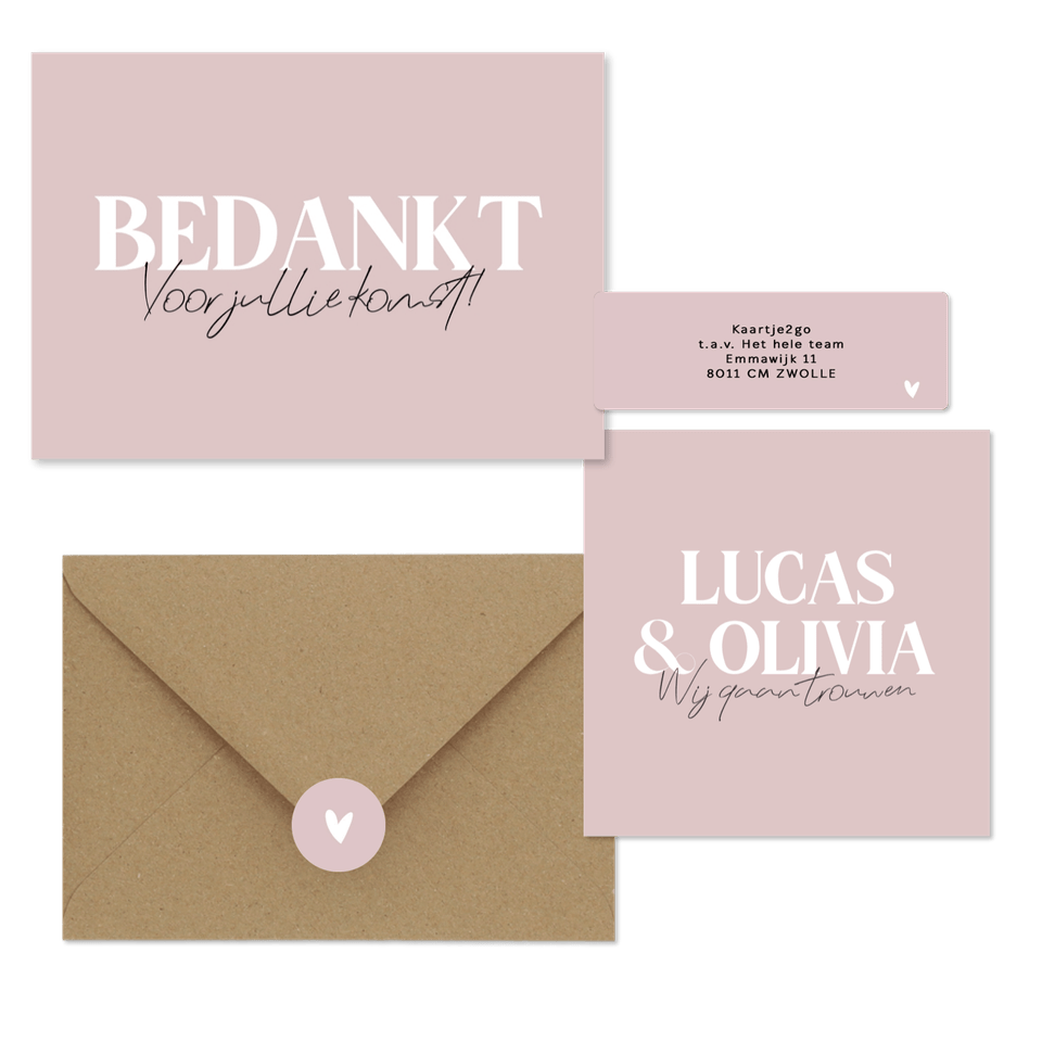 Trouwset minimalistisch grote letters cijfers