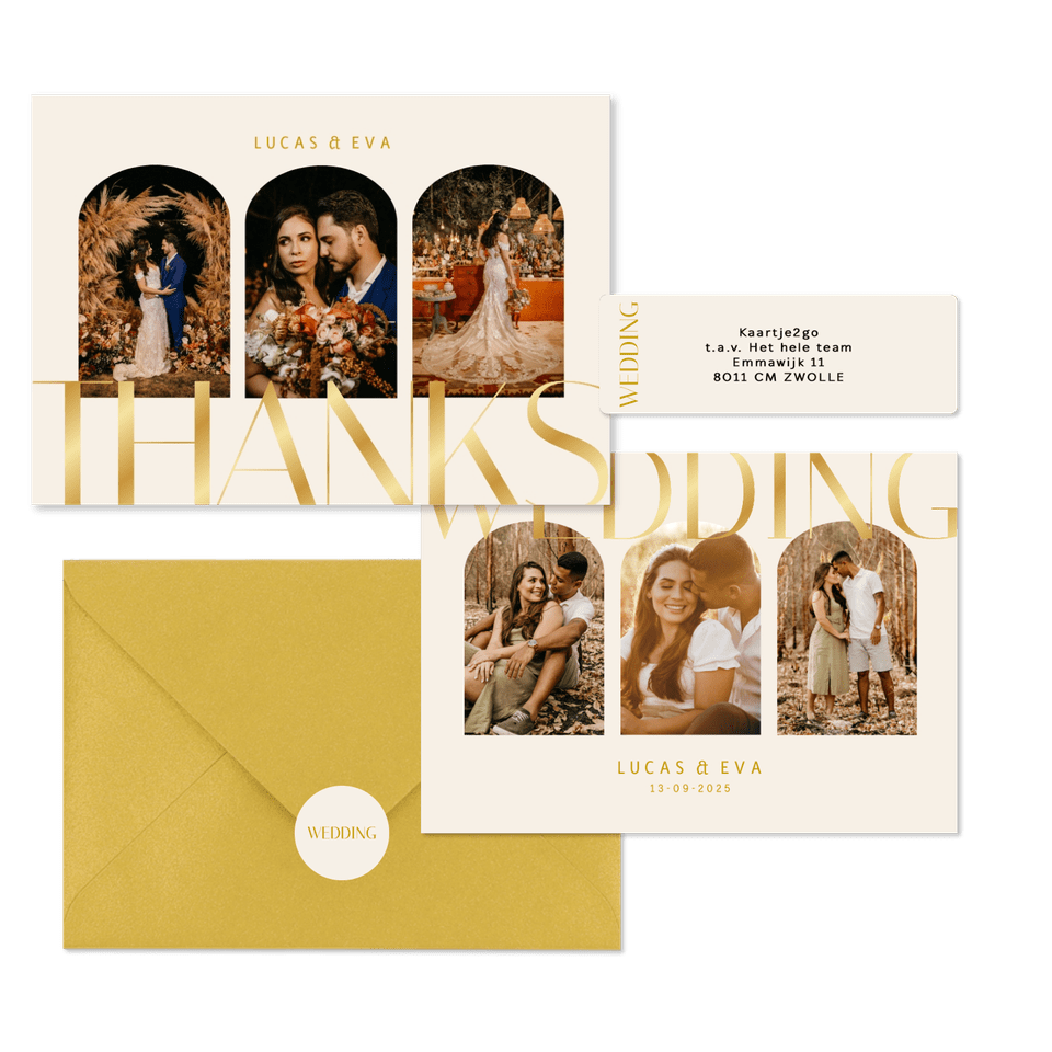 Set met gouden klassieke typografie