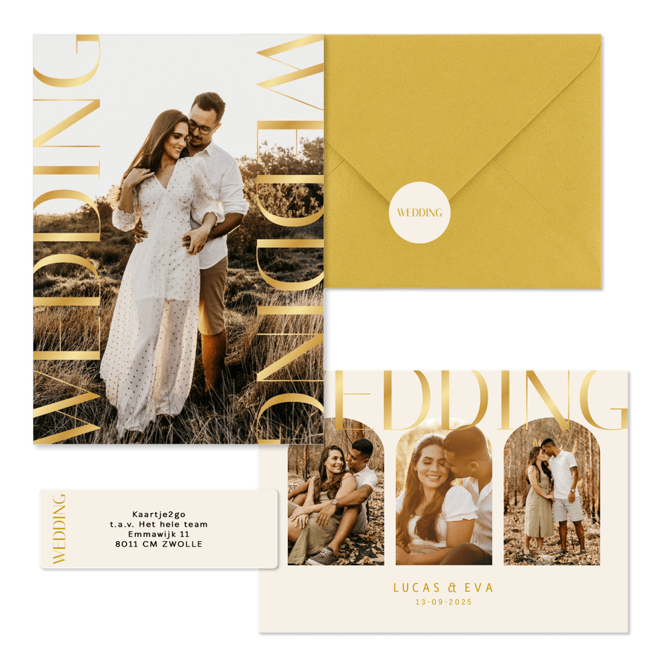 Set met gouden klassieke typografie