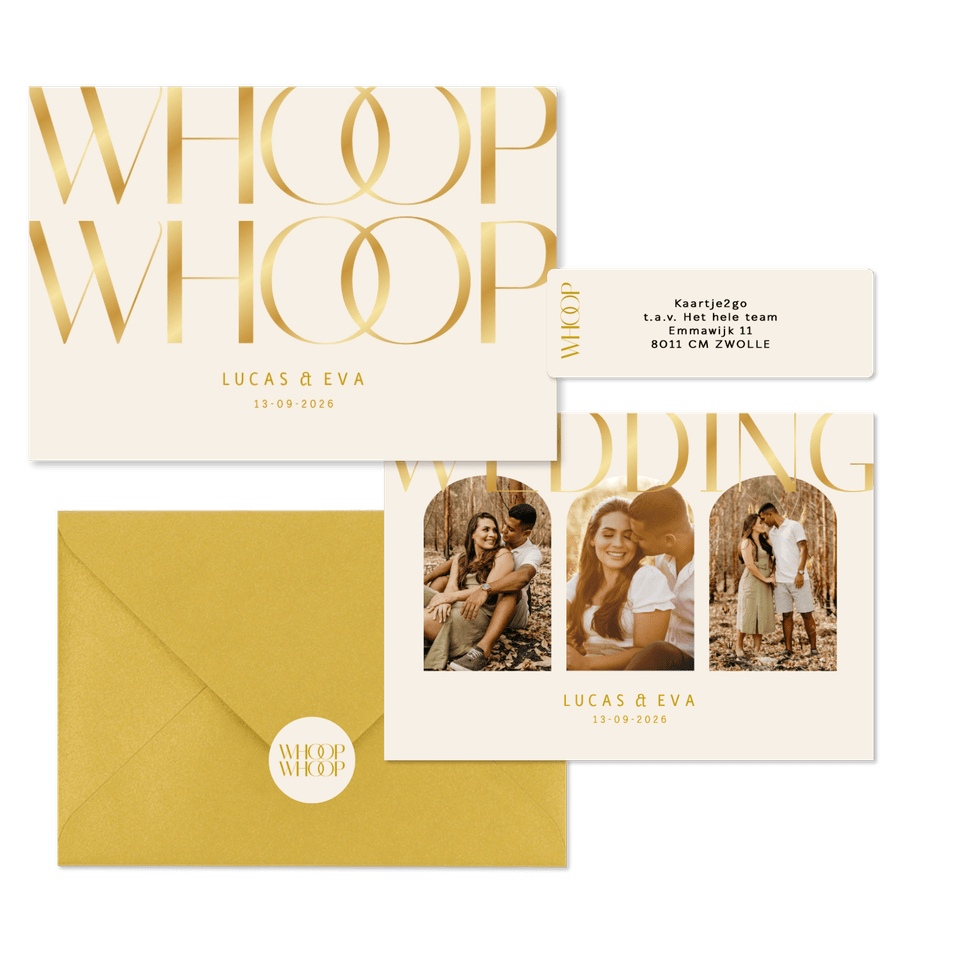 Set met gouden klassieke typografie