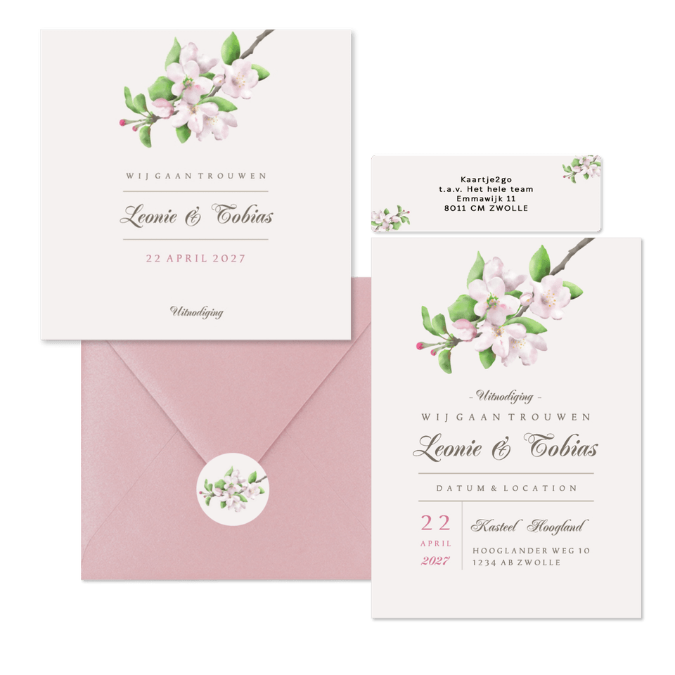 Trouwset appelbloesem