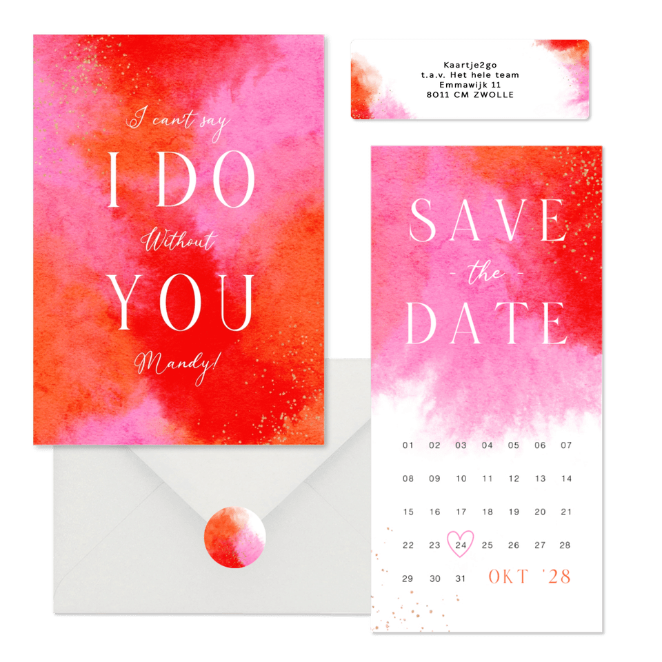 Trendy set kleurrijk oranje roze goud