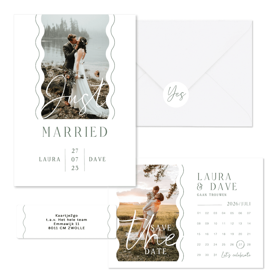 Grafische set golvende lijnen minimalistisch