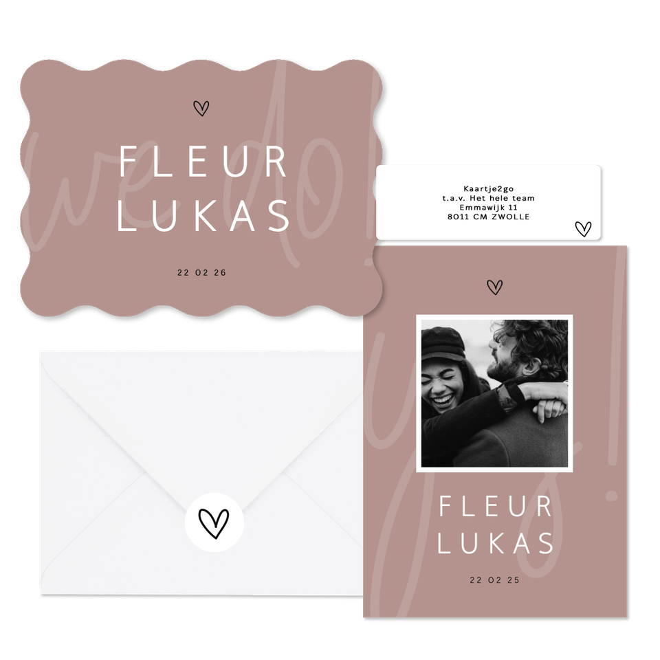 Minimalistische trouwset met hartje